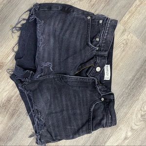 Abercrombie & Fitch black denim shorts